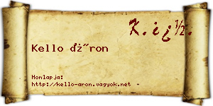 Kello Áron névjegykártya